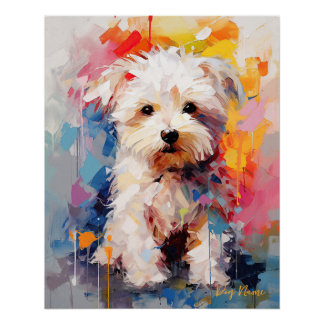 Super Niedlicher maltesischer Hund Welpe 002 - Xen Poster