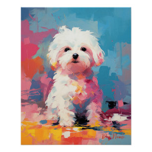 Super Niedlicher maltesischer Hund Welpe 003 - Xen Poster