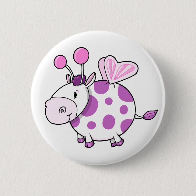 Super niedlicher Schmetterlings-feenhafter Button (Vorderseite)