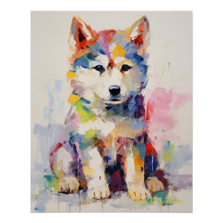 Super Niedlicher sibirischer Husky Hund Welpe 004  Poster