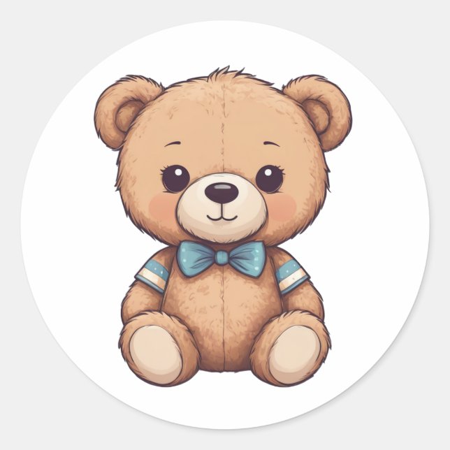 super niedlicher Teddybärchen Runder Aufkleber (Vorderseite)