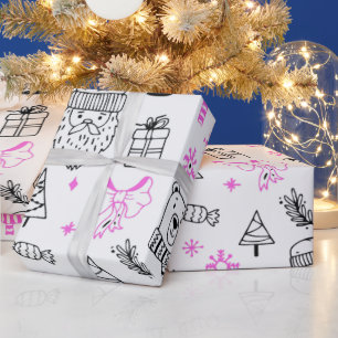 Super Niedlicher Urlaub Muster Weiße Weihnachten Geschenkpapier
