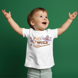 Super Niedliches KinderHalloween "100% Die Hexe" Baby T-shirt