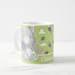 Super niedliches personalisiertes Tennis, grün Kaffeetasse