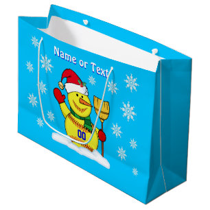 Super niedliches Snowmansoftball-Geschenk sackt Große Geschenktüte