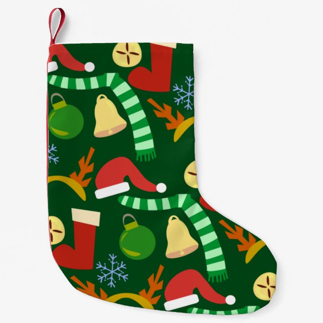 Super Niedliches Urlaubsmuster Kleiner Weihnachtsstrumpf (Vorderseite)