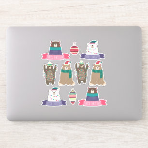 Super niedliches Weihnachtsbären-Set Aufkleber