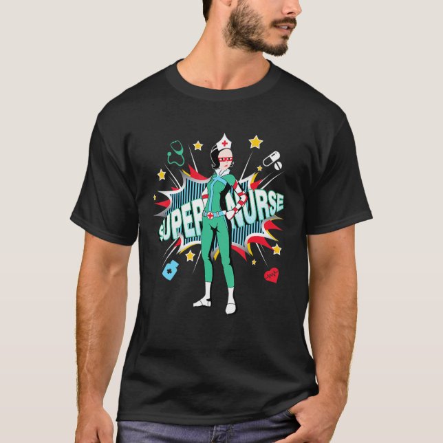 Super Nurse Best Superhero Rn Nurse T-Shirt (Vorderseite)