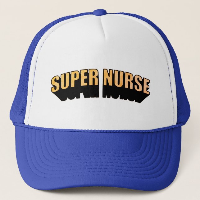 Super Nurse Pink Superhero Style Text Truckerkappe (Vorderseite)