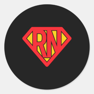 Super Nurse Rn Superhero Registered Nurse Hero Runder Aufkleber