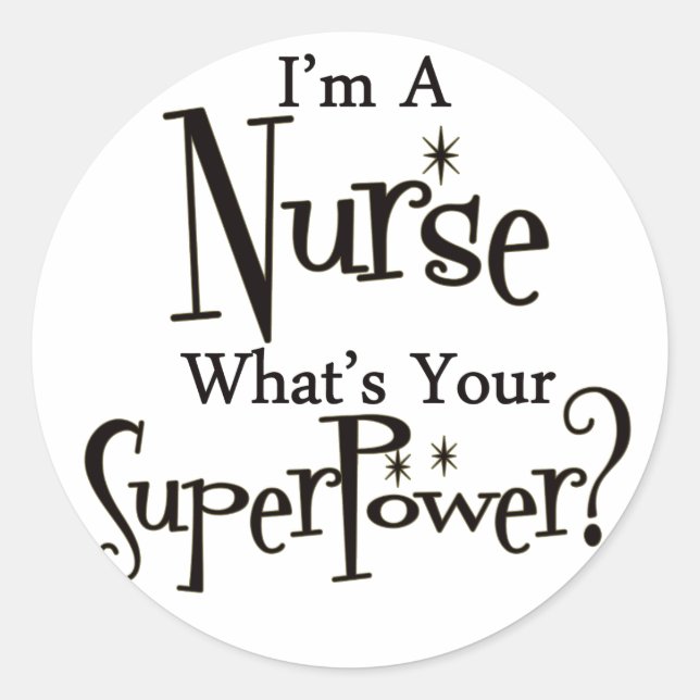Super Nurse Runder Aufkleber (Vorderseite)