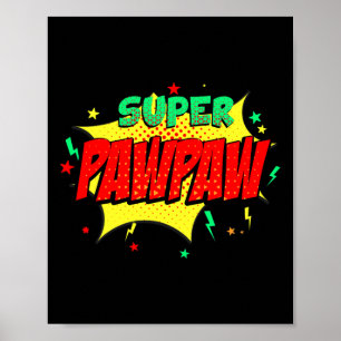 Super Papa Comic Thema Stil Superhelden Väter Poster