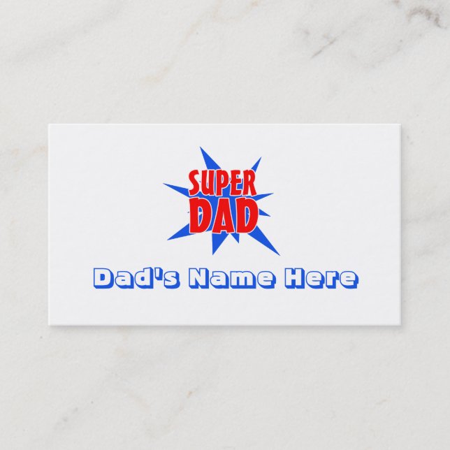 Super Papa Drôle Cartes de visite de Fête des père (Devant)