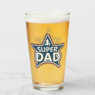 Super Papa Rot Weiß und Blau Glas