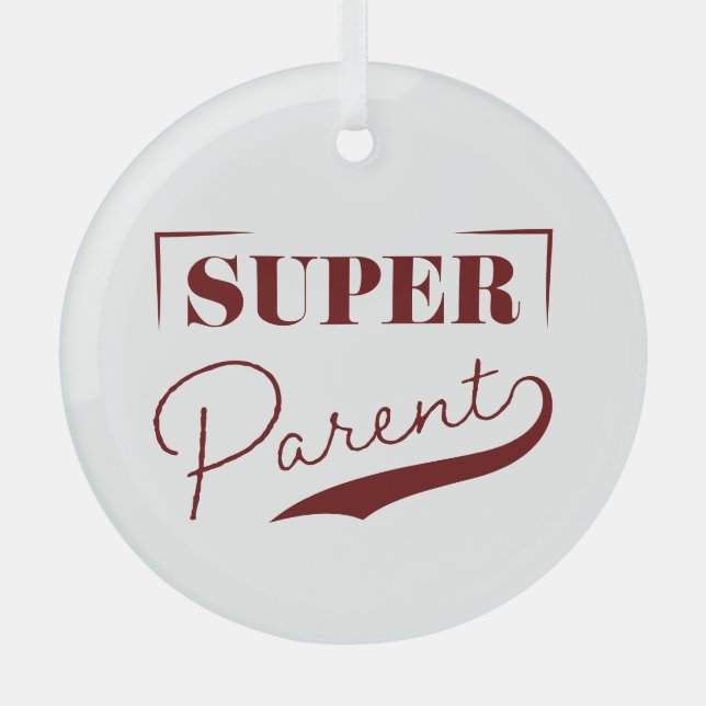 Super Parent Ornament Aus Glas (Vorderseite)