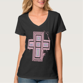 Super Pastel Goth Graffiti Cross T - Shirt