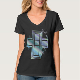 Super Pastel Goth Graffiti Cross T - Shirt