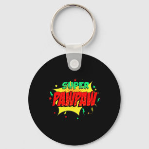 Super Pawpaw Comic Themed Style Superhero Fathers Schlüsselanhänger