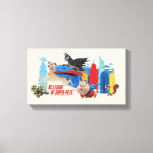 Super-Pets Patrolling Metropolis Leinwanddruck