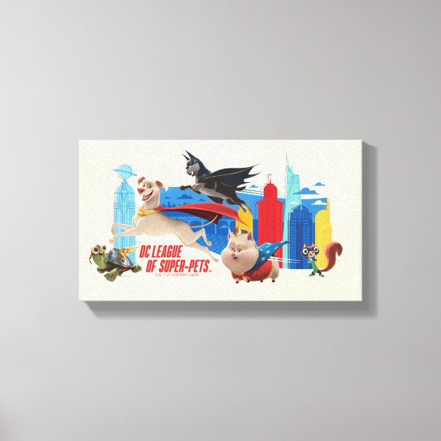 Super-Pets Patrolling Metropolis Leinwanddruck (Vorderseite)