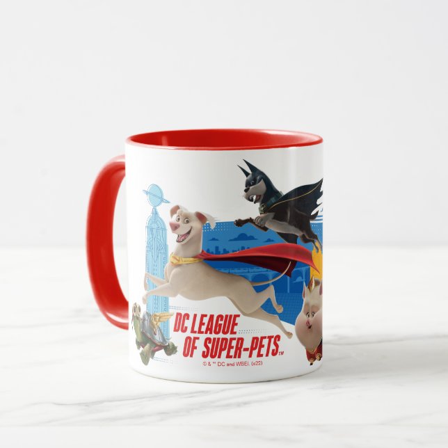 Super-Pets Patrolling Metropolis Tasse (Vorderseite Links)