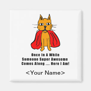 Super Phantastische Orangenkatze mit rotem Kaps Magnet