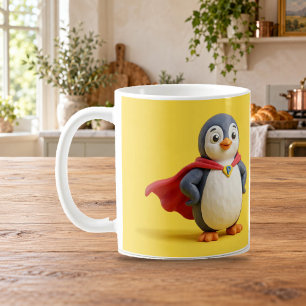 Super-Pinguin-Held-Süß-Ton-Kartoon-Tasse Kaffeetasse