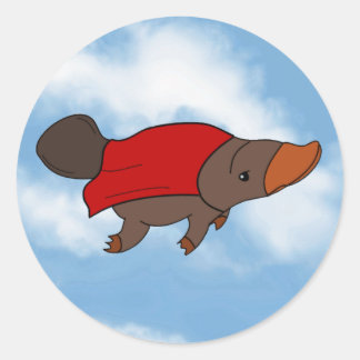 Super Platypus Runder Aufkleber