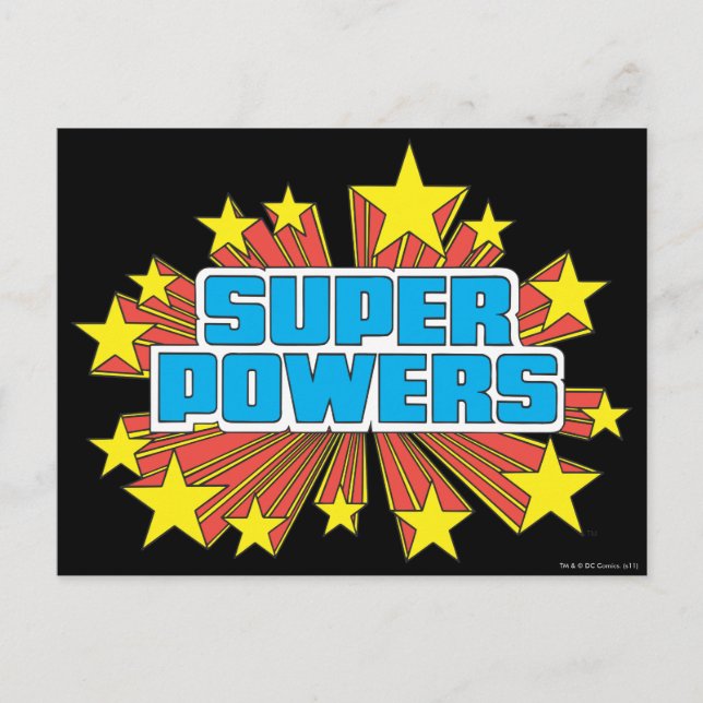 Super Power™ Logo Blue Postkarte (Vorderseite)