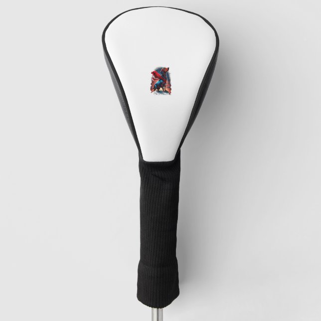 Super Power Superhero Dackel Dog Golf Headcover (Vorderseite)