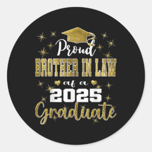 Super Proud Bruder im Recht von 2025 Graduate Grad Runder Aufkleber