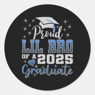 Super Proud Lil Bro von 2025 Graduate Phantastisch Runder Aufkleber