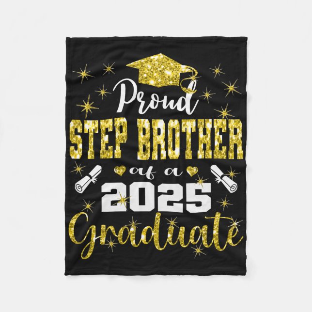 Super Proud Step Brother of 2025 Graduate Graduati Fleecedecke (Vorderseite)
