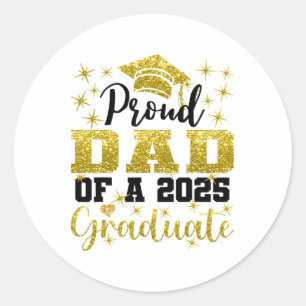 Super Proud Vater von 2025 Absolvent Senior Abschl Runder Aufkleber