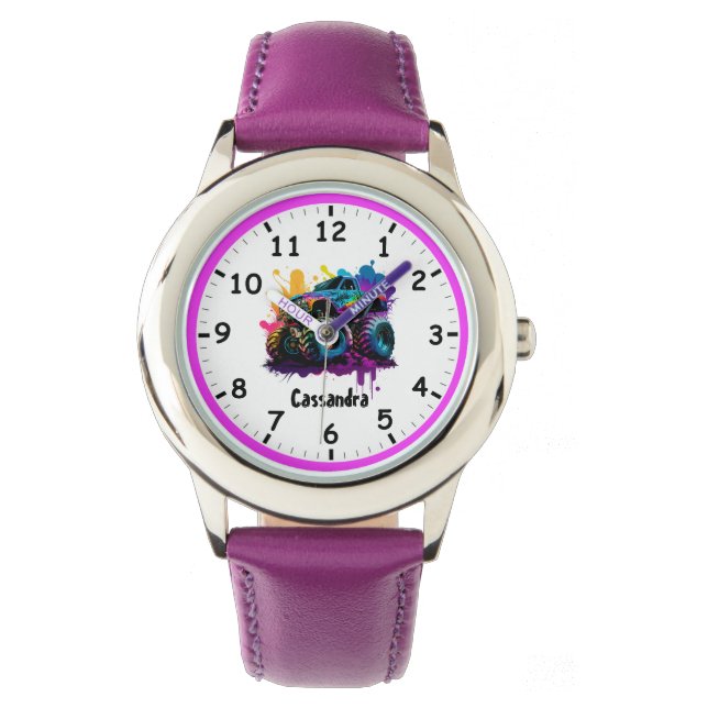 Super Psychedelic Monster Truck Kids Armbanduhr (Vorderseite)