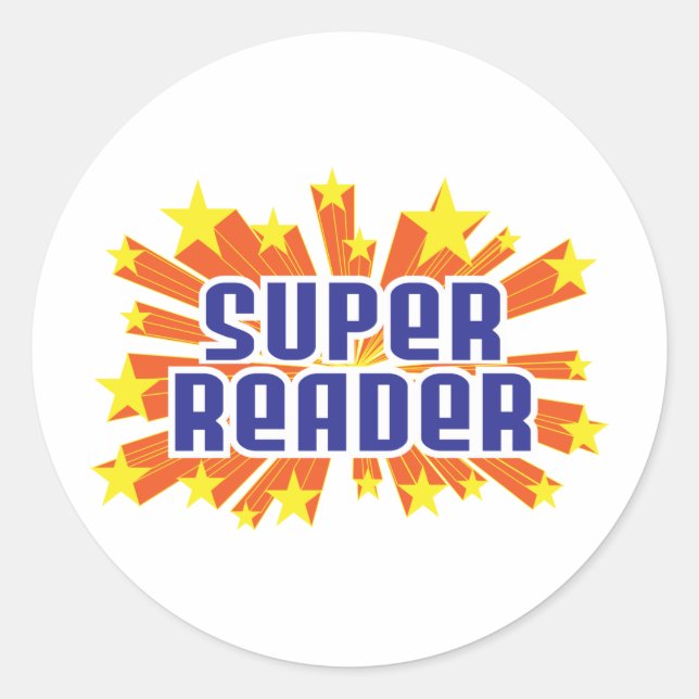 Super Reader Runder Aufkleber (Vorderseite)