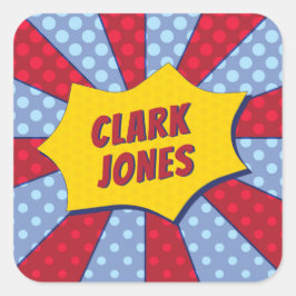 SUPER (RED) QUADRATISCHER AUFKLEBER