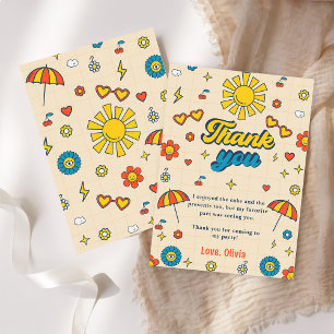 Super Retro Daisy Anniversaire Carte de remercieme