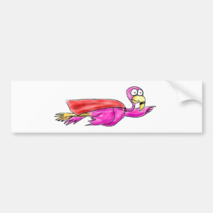 Super rosa Flamingo Fyling Kap-wunderliche Kunst Autoaufkleber