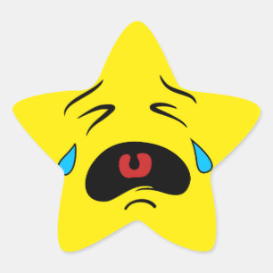 Super Sad Cry Face Emoji Stern-Aufkleber