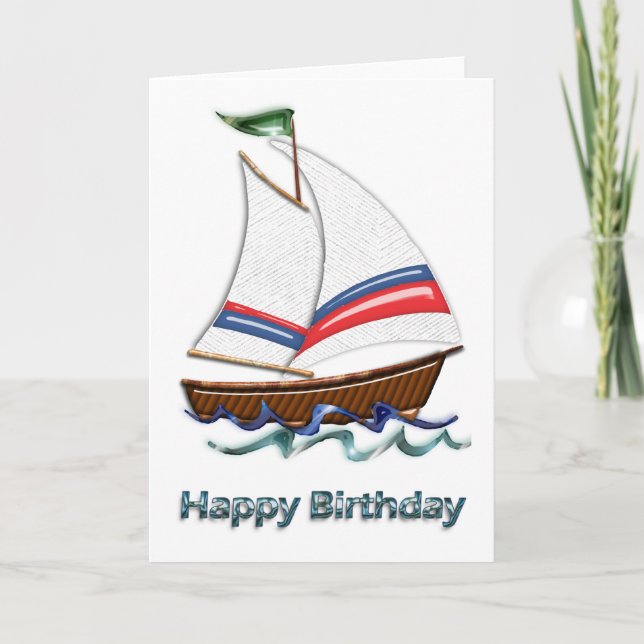 Super Sailboat Birthday Karte (Vorderseite)