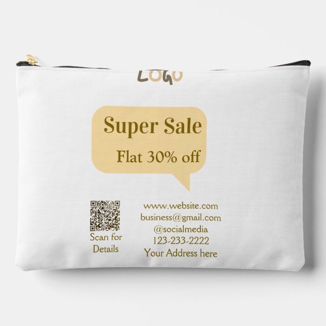 super sale business discount scan QR code details  Zubehörtasche (Vorderseite)