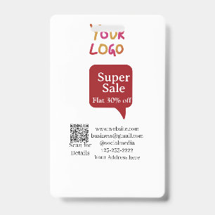 Super Sale Geschäft Rabatt Scan QR-Code Details Ausweis
