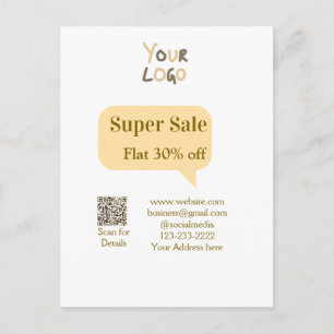 Super Sale Geschäft Rabatt Scan QR-Code Details Feiertagspostkarte