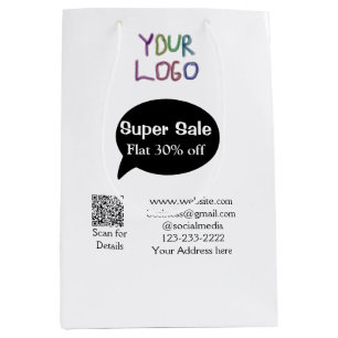 Super Sale Geschäft Rabatt Scan QR-Code Details Mittlere Geschenktüte