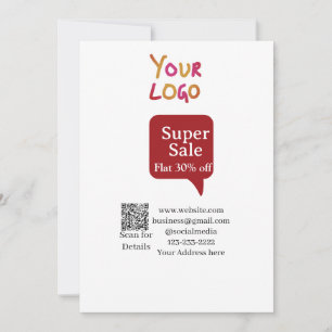 Super-Sale-Geschäftsrabatt QR-Code-Details scannen Einladung