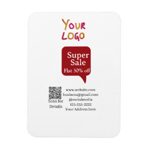 Super-Sale-Geschäftsrabatt QR-Code-Details scannen Magnet