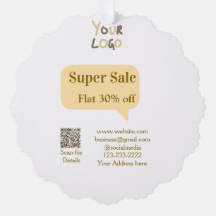 Super-Sale-Geschäftsrabatt QR-Code-Details scannen Ornament Karte