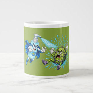 Super Sanitizer vs. Germ Monster Jumbo-Tasse