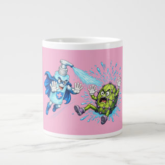 Super Sanitizer vs. Germ Monster Jumbo-Tasse